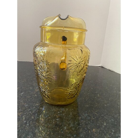 Anchor Hocking Spring Song Daisy, Yellow Pitcher, Vintage - Picture 4 of 8